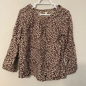 J. Crew Animal Leopard Print Top